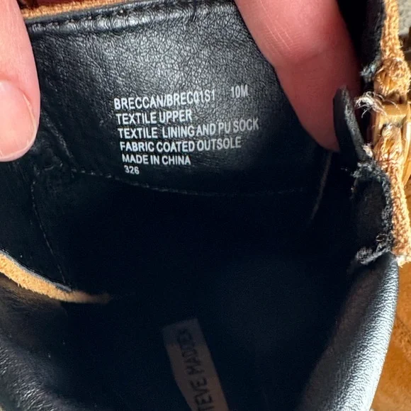 Steve Madden Breccan Tan and Black Lace-Up Block Heel Boots -‎ 10 - Picture 14 of 15